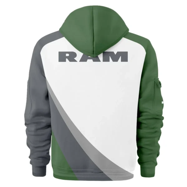 RAM Trucks Ute Exclusive Logo Hoodie Half Zipper QTVA180625UTE02RAM - Green - Image 3