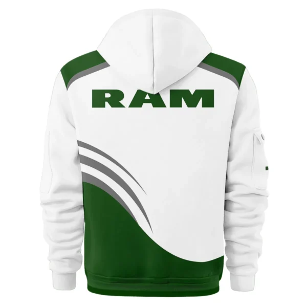 RAM Trucks Ute Exclusive Logo Hoodie Half Zipper QTVA190625UTE03RAM - Green - Image 3