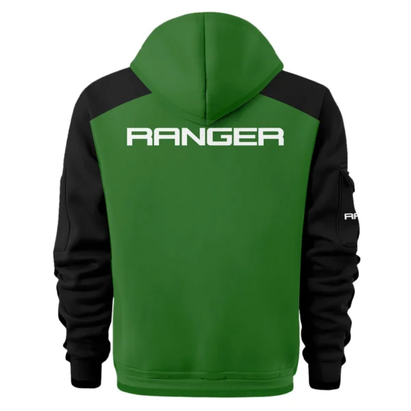 Ford Ranger Ute Exclusive Logo Hoodie Half Zipper QTVA210625UTE04FR - Green - Image 3