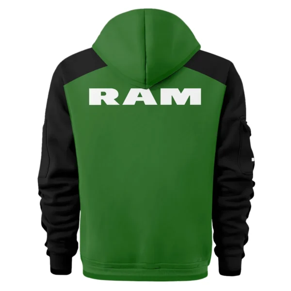 RAM Trucks Ute Exclusive Logo Hoodie Half Zipper QTVA210625UTE04RAM - Green - Image 3