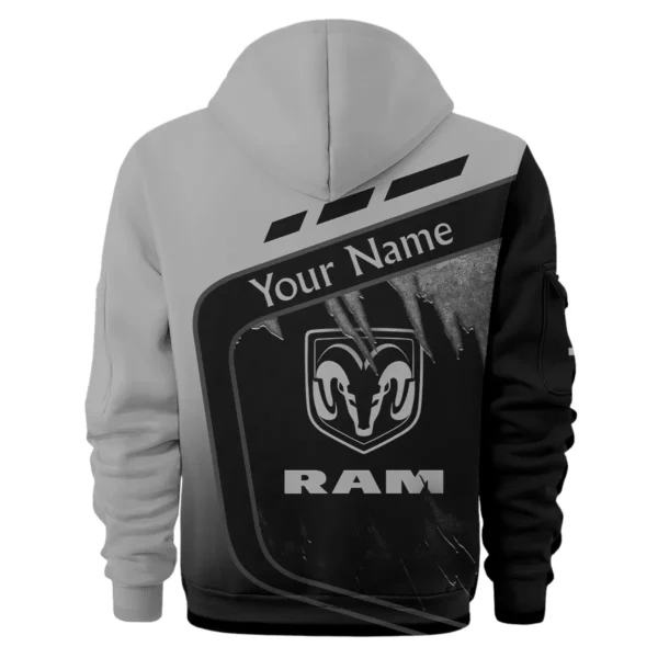 RAM Trucks Ute Exclusive Logo Hoodie Half Zipper QTVA170625UTE01RAM - Gray - Image 2