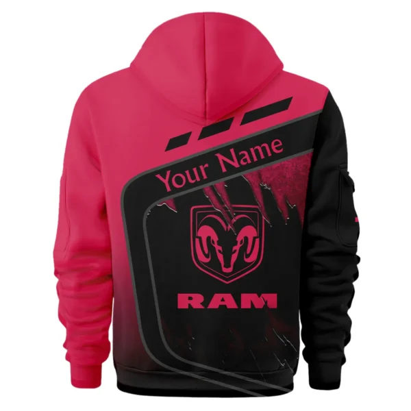 RAM Trucks Ute Exclusive Logo Hoodie Half Zipper QTVA170625UTE01RAM - Maroon - Image 2