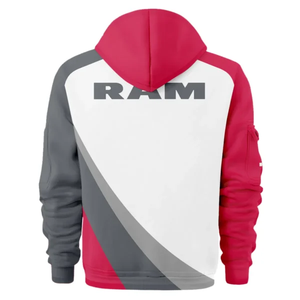 RAM Trucks Ute Exclusive Logo Hoodie Half Zipper QTVA180625UTE02RAM - Maroon - Image 3