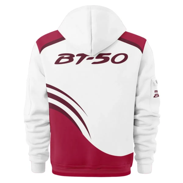 Mazda BT-50 Ute Exclusive Logo Hoodie Half Zipper QTVA190625UTE03MBT - Maroon - Image 3
