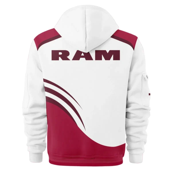 RAM Trucks Ute Exclusive Logo Hoodie Half Zipper QTVA190625UTE03RAM - Maroon - Image 3