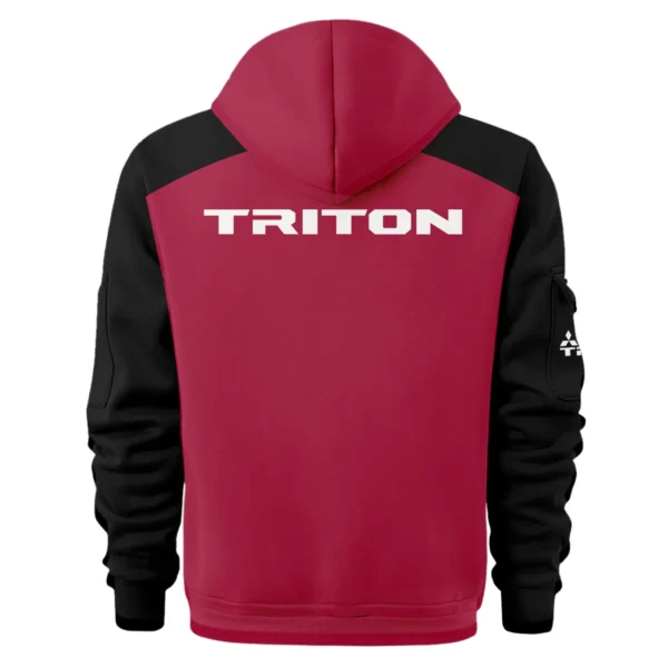 Mitsubishi Triton Ute Exclusive Logo Hoodie Half Zipper QTVA210625UTE04MT - Maroon - Image 3
