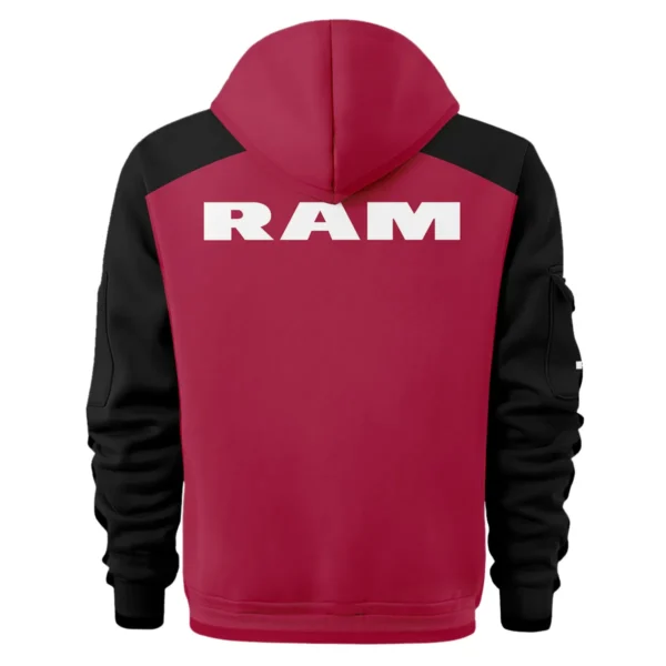 RAM Trucks Ute Exclusive Logo Hoodie Half Zipper QTVA210625UTE04RAM - Maroon - Image 3