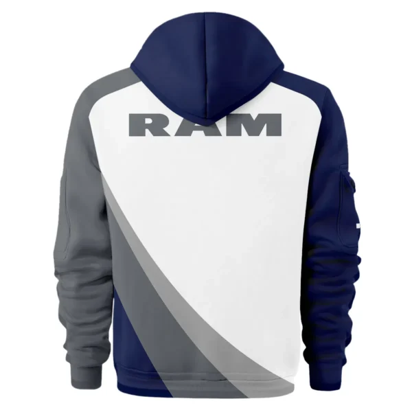 RAM Trucks Ute Exclusive Logo Hoodie Half Zipper QTVA180625UTE02RAM - Navy Blue - Image 3