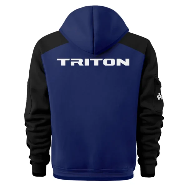 Mitsubishi Triton Ute Exclusive Logo Hoodie Half Zipper QTVA210625UTE04MT - Navy Blue - Image 3
