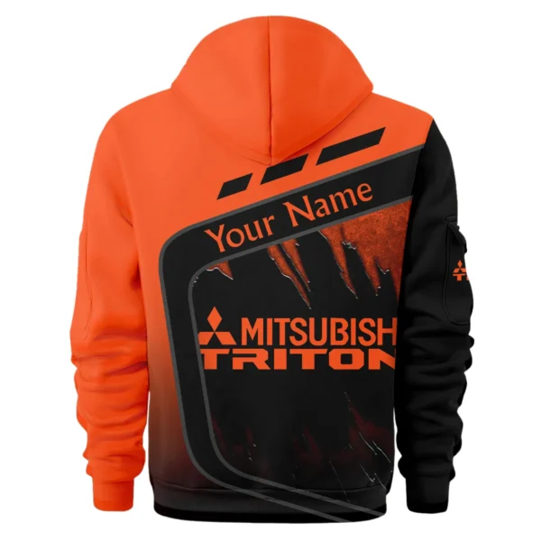 Mitsubishi Triton Ute Exclusive Logo Hoodie Half Zipper QTVA170625UTE01MT - Orange - Image 2