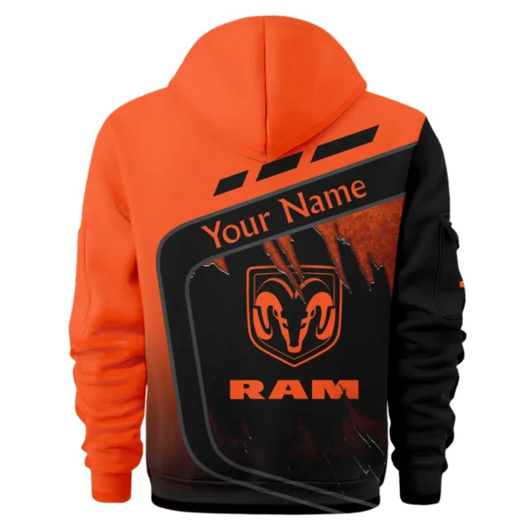 RAM Trucks Ute Exclusive Logo Hoodie Half Zipper QTVA170625UTE01RAM - Orange - Image 2