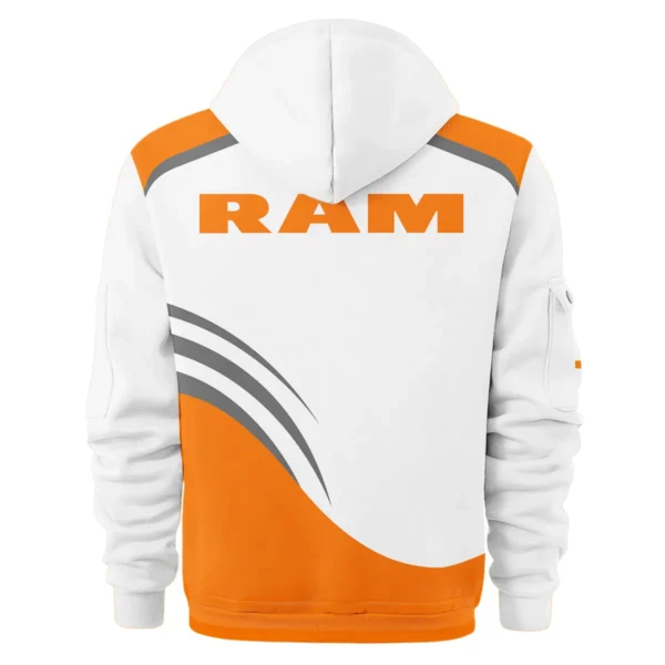 RAM Trucks Ute Exclusive Logo Hoodie Half Zipper QTVA190625UTE03RAM - Orange - Image 3