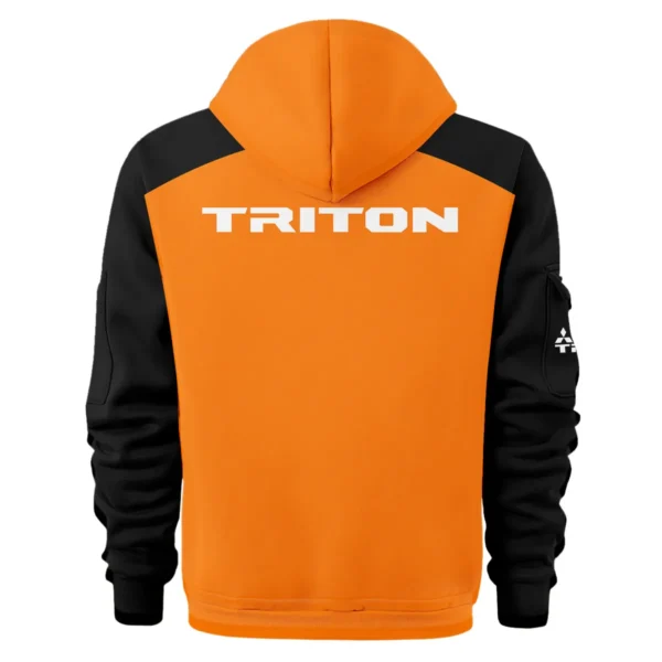 Mitsubishi Triton Ute Exclusive Logo Hoodie Half Zipper QTVA210625UTE04MT - Orange - Image 3