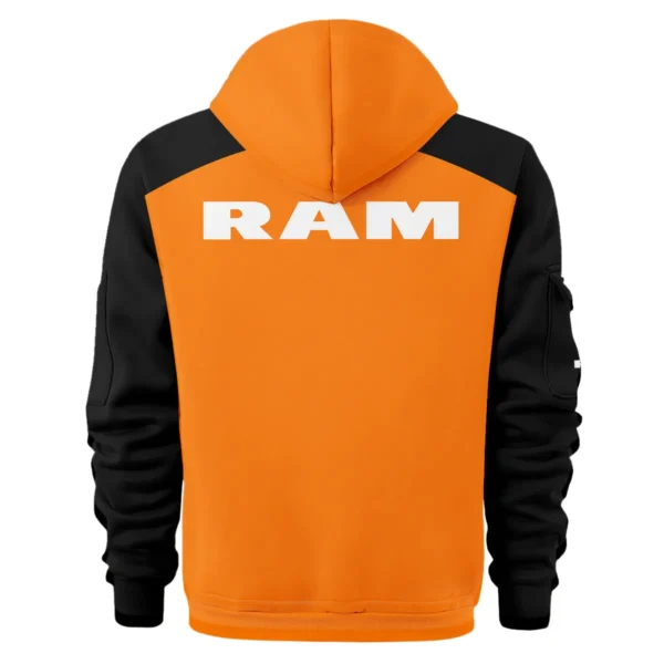 RAM Trucks Ute Exclusive Logo Hoodie Half Zipper QTVA210625UTE04RAM - Orange - Image 3