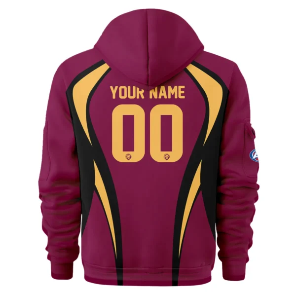 Brisbane Lions AFL Exclusive Logo Hoodie Half Zipper QTVA250625AFL03BL-HDF - Image 3