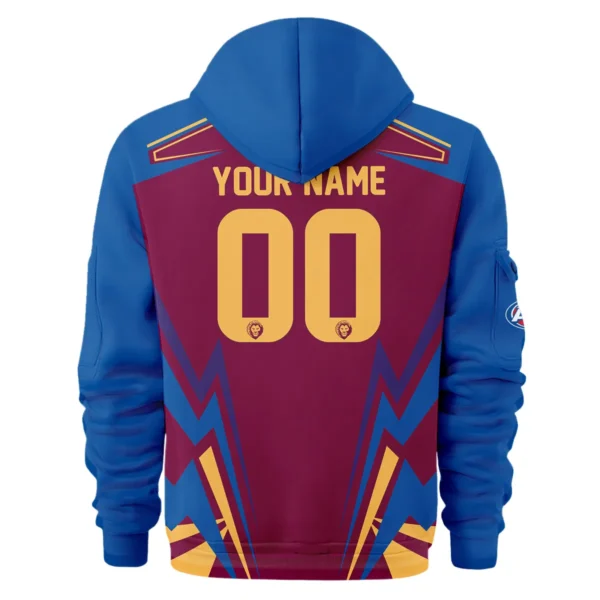 Brisbane Lions AFL Exclusive Logo Hoodie Half Zipper QTVA270625AFL04BL-HDF - Image 3