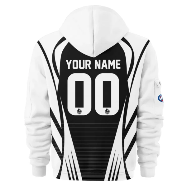 Collingwood Magpies AFL Exclusive Logo Hoodie Half Zipper QTVA280625AFL05COLL-HDF - Image 3