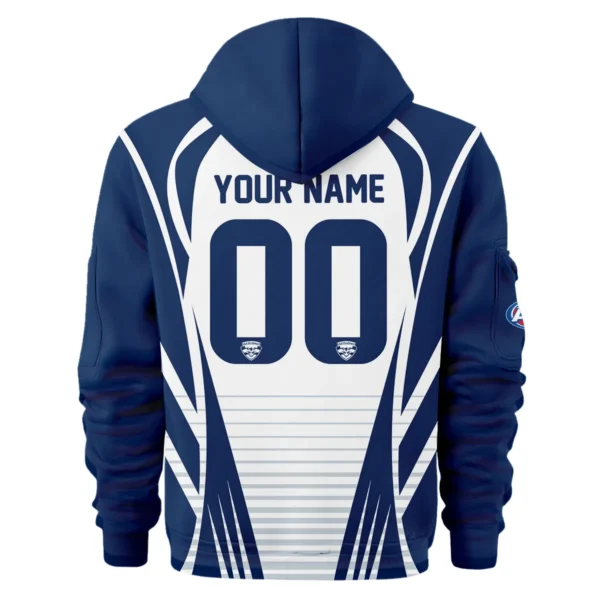 Geelong Cats AFL Exclusive Logo Hoodie Half Zipper QTVA280625AFL05GEEL-HDF - Image 3