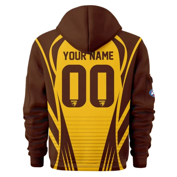 Hawthorn Hawks AFL Exclusive Logo Hoodie Half Zipper QTVA280625AFL05HAW-HDF - Image 3