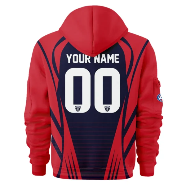 Melbourne Demons AFL Exclusive Logo Hoodie Half Zipper QTVA280625AFL05MELB-HDF - Image 3