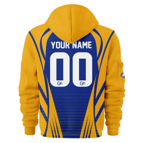 West Coast Eagles AFL Exclusive Logo Hoodie Half Zipper QTVA280625AFL05WCE-HDF - Image 3