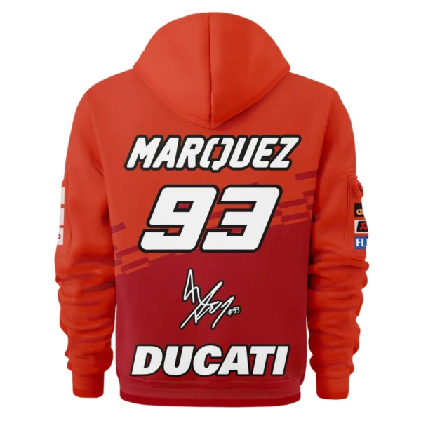 Marc Márquez Ducati Lenovo Team Exclusive Logo Hoodie Half Zipper QTVAGP060625A4DUC-HDF - Image 3