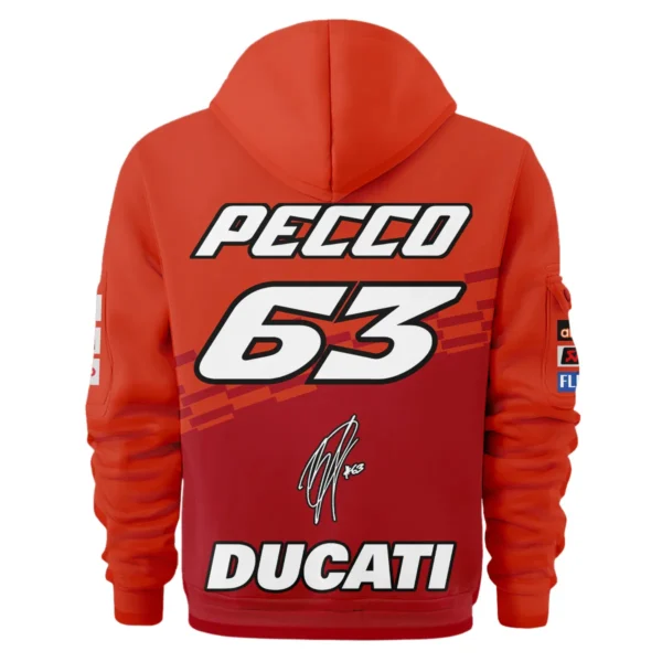 Francesco Bagnaia Ducati Lenovo Team Exclusive Logo Hoodie Half Zipper QTVAGP060625A5DUC-HDF - Image 3