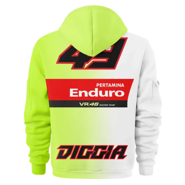 VR46 Racing Team Exclusive Logo Hoodie Half Zipper QTVAGP130625A22VR46-HDF - Image 3