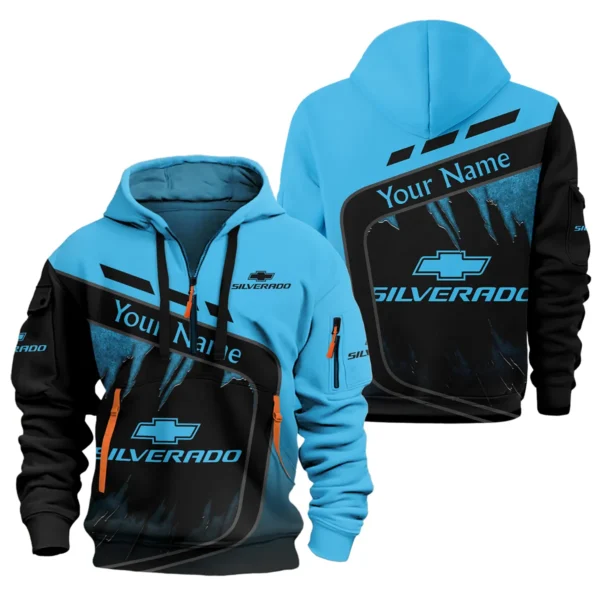 Chevrolet Silverado Ute Exclusive Logo Hoodie Half Zipper QTVA170625UTE01CS - Blue - Image 3