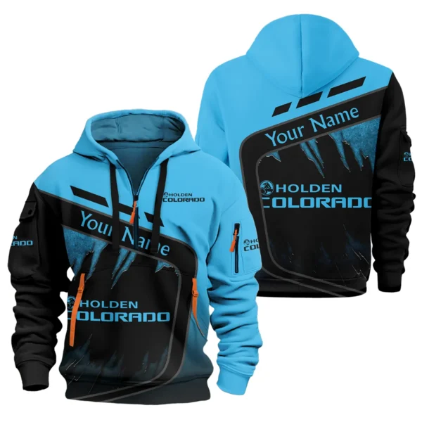 Holden Colorado Ute Exclusive Logo Hoodie Half Zipper QTVA170625UTE01HC - Blue - Image 3