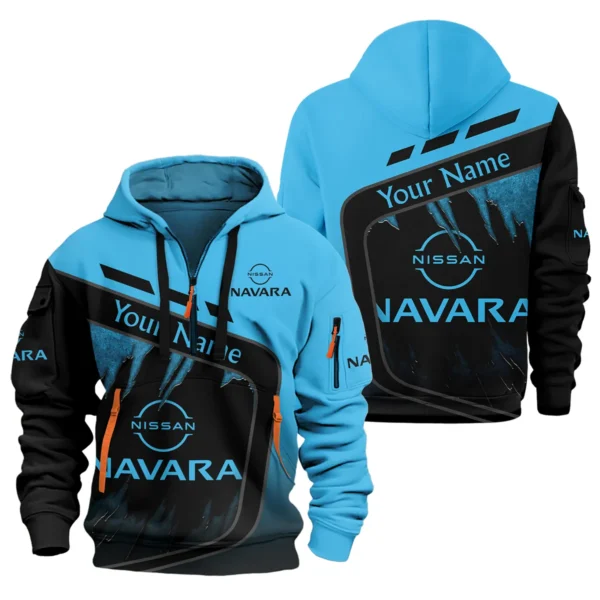 Nissan Navara Ute Exclusive Logo Hoodie Half Zipper QTVA170625UTE01NNA - Blue - Image 3