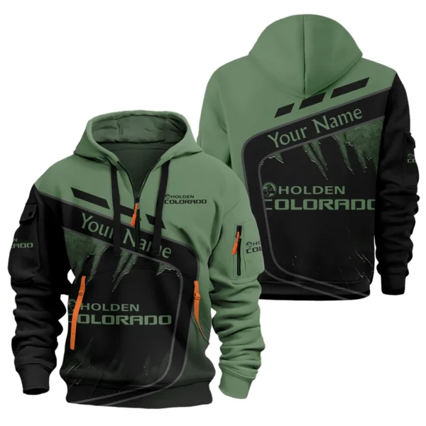 Holden Colorado Ute Exclusive Logo Hoodie Half Zipper QTVA170625UTE01HC - Green - Image 3