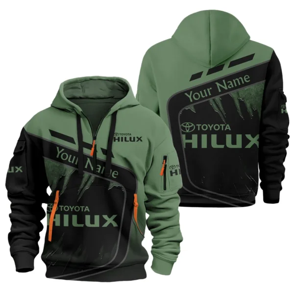 Toyota Hilux Ute Exclusive Logo Hoodie Half Zipper QTVA170625UTE01TH - Green - Image 3