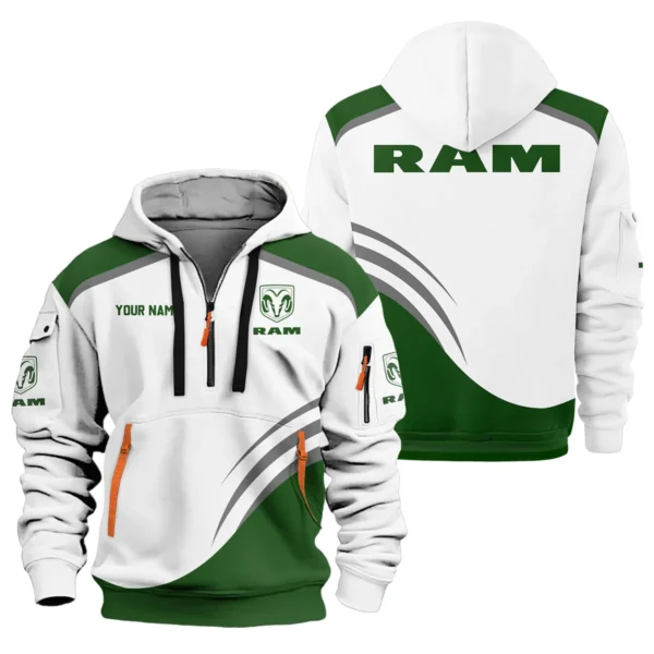 RAM Trucks Ute Exclusive Logo Hoodie Half Zipper QTVA190625UTE03RAM - Green