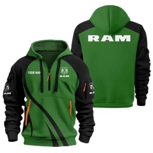 RAM Trucks Ute Exclusive Logo Hoodie Half Zipper QTVA210625UTE04RAM - Green