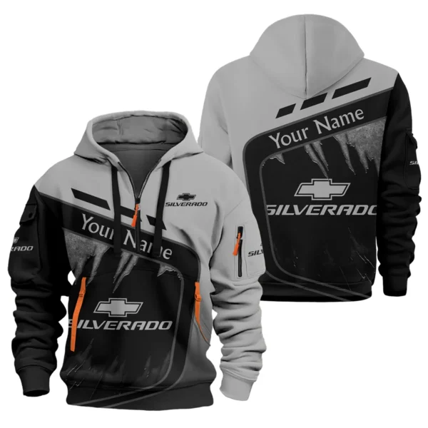 Chevrolet Silverado Ute Exclusive Logo Hoodie Half Zipper QTVA170625UTE01CS - Gray - Image 3