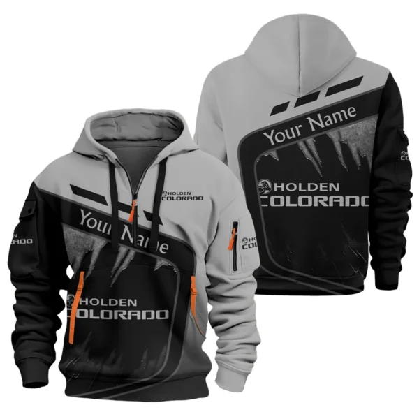 Holden Colorado Ute Exclusive Logo Hoodie Half Zipper QTVA170625UTE01HC - Gray - Image 3