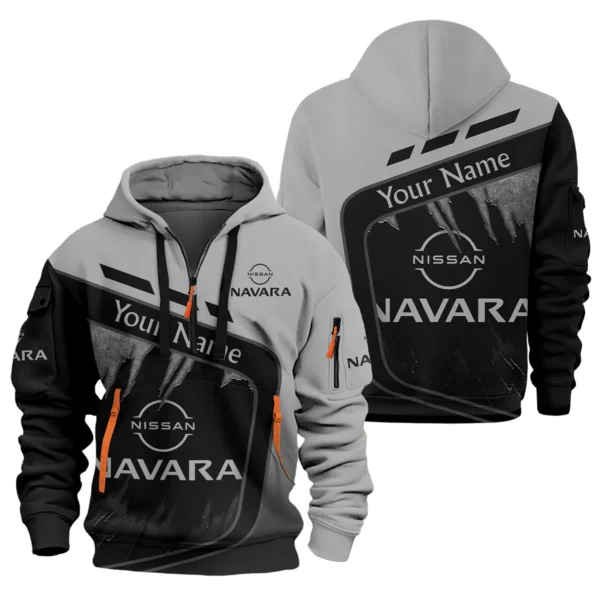 Nissan Navara Ute Exclusive Logo Hoodie Half Zipper QTVA170625UTE01NNA - Gray - Image 3
