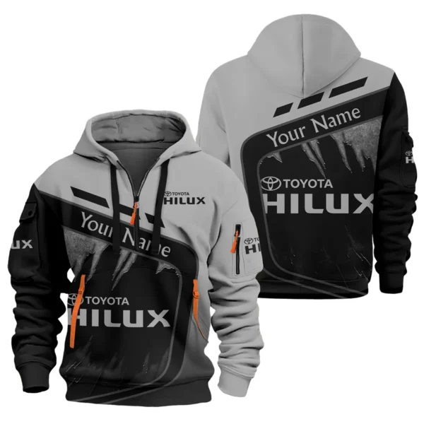 Toyota Hilux Ute Exclusive Logo Hoodie Half Zipper QTVA170625UTE01TH - Gray - Image 3