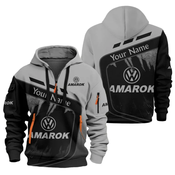 Volkswagen Amarok Ute Exclusive Logo Hoodie Half Zipper QTVA170625UTE01VA - Gray - Image 3