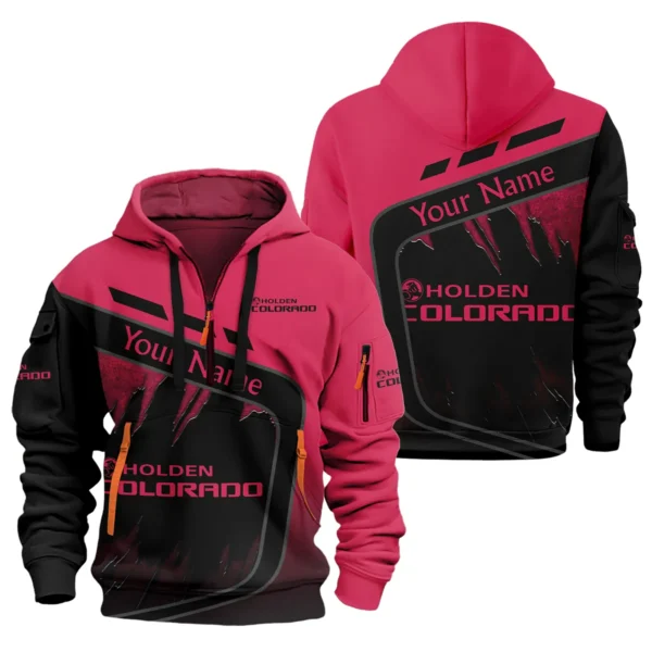 Holden Colorado Ute Exclusive Logo Hoodie Half Zipper QTVA170625UTE01HC - Maroon - Image 3