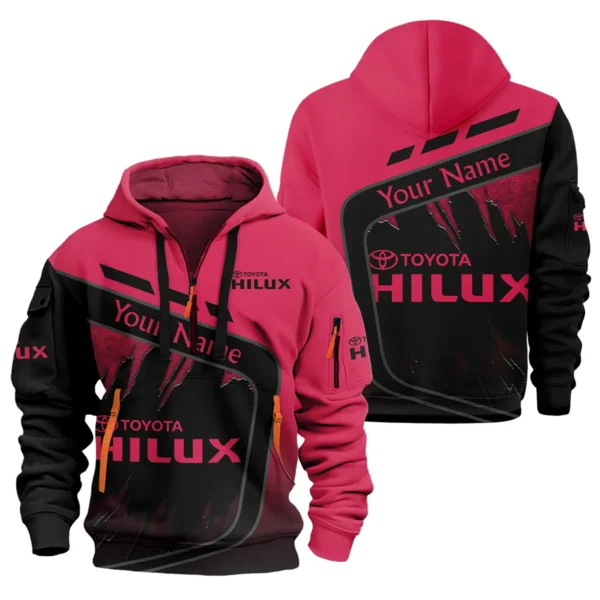 Toyota Hilux Ute Exclusive Logo Hoodie Half Zipper QTVA170625UTE01TH - Maroon - Image 3