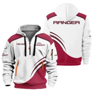 Ford Ranger Ute Exclusive Logo Hoodie Half Zipper QTVA190625UTE03FR - Maroon