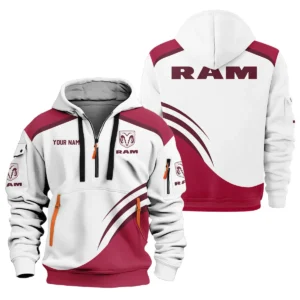 RAM Trucks Ute Exclusive Logo Hoodie Half Zipper QTVA190625UTE03RAM - Maroon