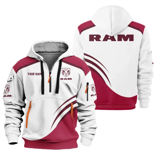 RAM Trucks Ute Exclusive Logo Hoodie Half Zipper QTVA190625UTE03RAM - Maroon