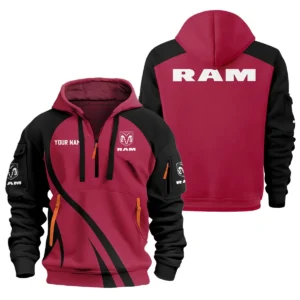 RAM Trucks Ute Exclusive Logo Hoodie Half Zipper QTVA210625UTE04RAM - Maroon