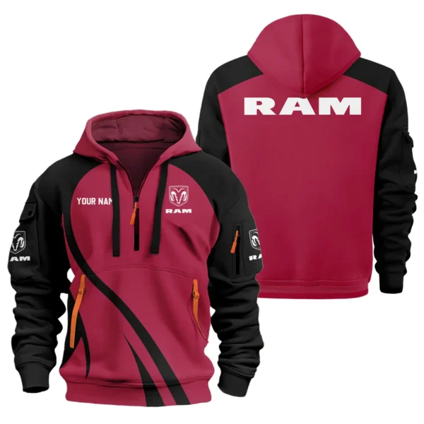 RAM Trucks Ute Exclusive Logo Hoodie Half Zipper QTVA210625UTE04RAM - Maroon