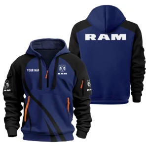 RAM Trucks Ute Exclusive Logo Hoodie Half Zipper QTVA210625UTE04RAM - Navy Blue