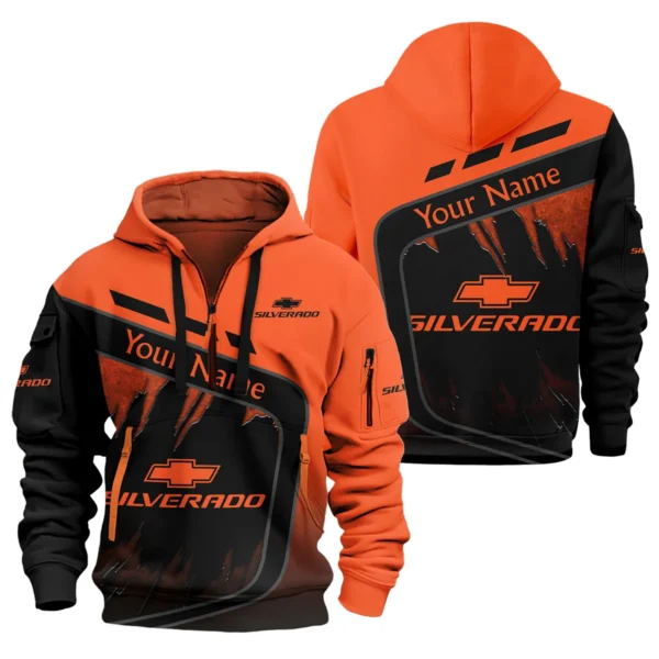 Chevrolet Silverado Ute Exclusive Logo Hoodie Half Zipper QTVA170625UTE01CS - Orange - Image 3
