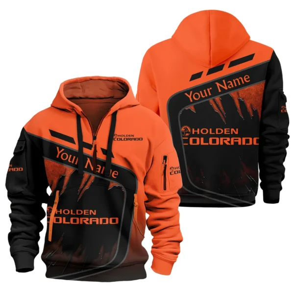 Holden Colorado Ute Exclusive Logo Hoodie Half Zipper QTVA170625UTE01HC - Orange - Image 3